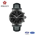 Day/Date Chronograph Multi Funcation Genuine Leather Quartz Watch